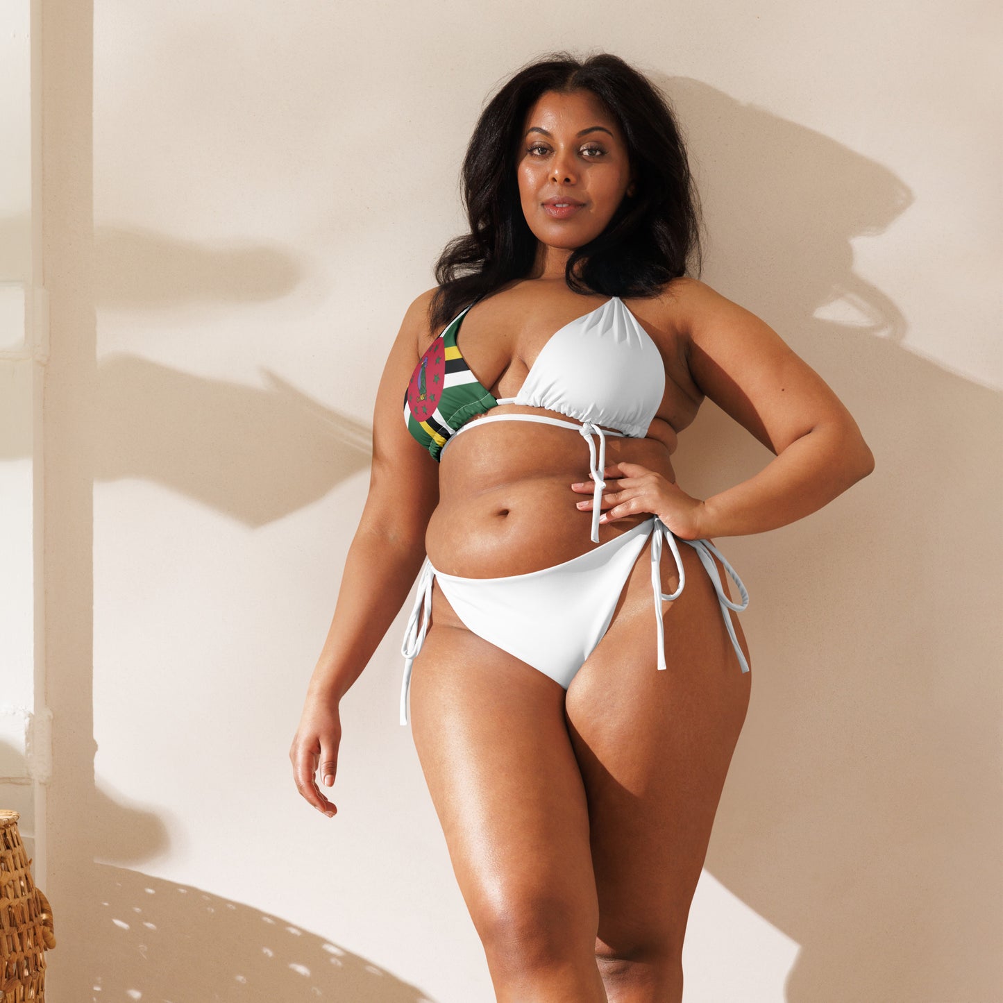 Dominica All-over print recycled string bikini